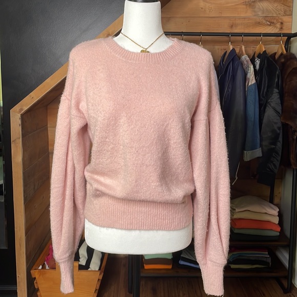 Olivia Warren Bishop Sleeve Sweater - Pink - Picture 4 of 4